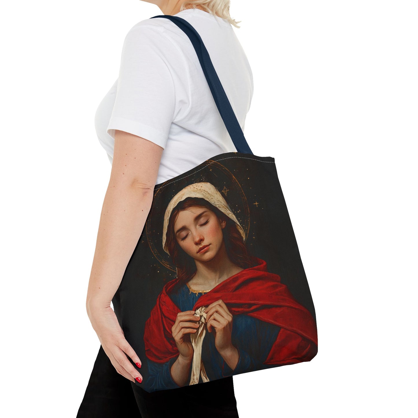 Mary Undoer of Knots - Mother Mary  - Untier of Knots - Marian Art - Tote Bag - Large Medium Small Faith Art Bag - Tote Purse
