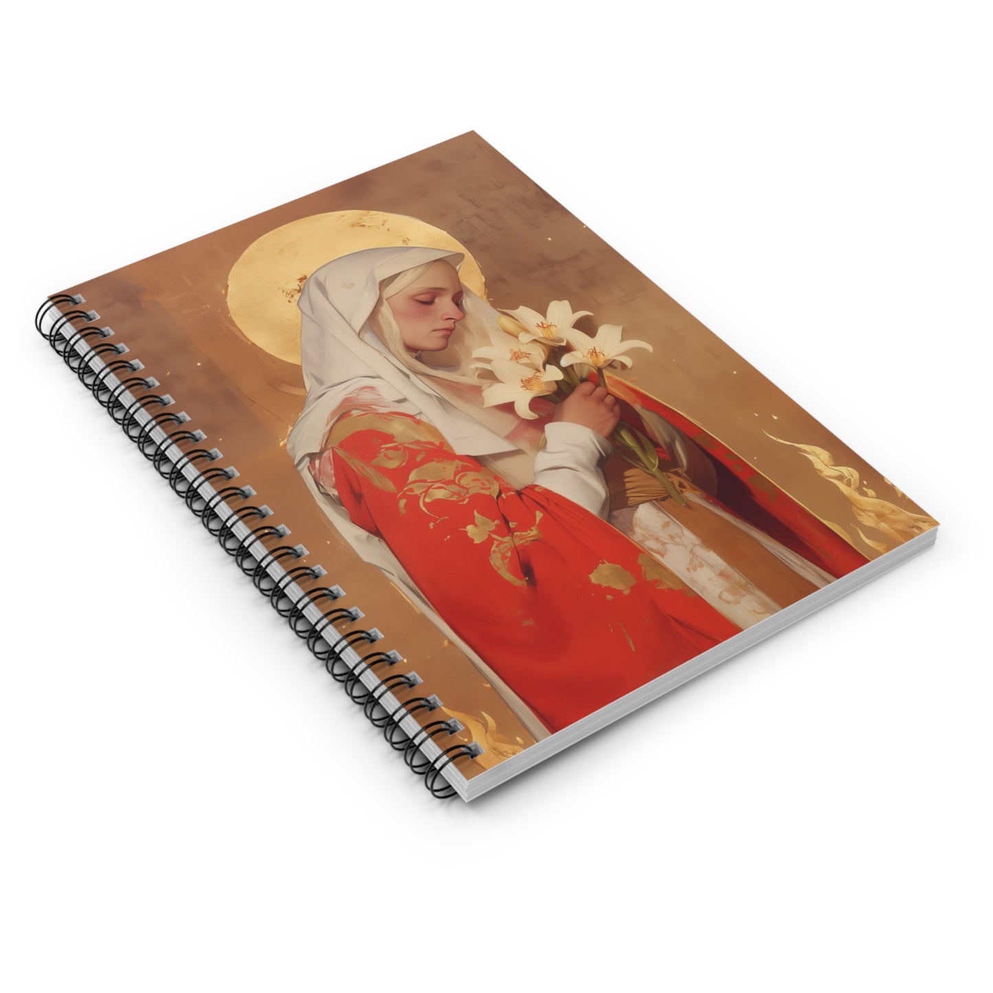 Saint Faith of Agen - Sanctified Souls Art - Religious Based Notebook - Spiral Notebook