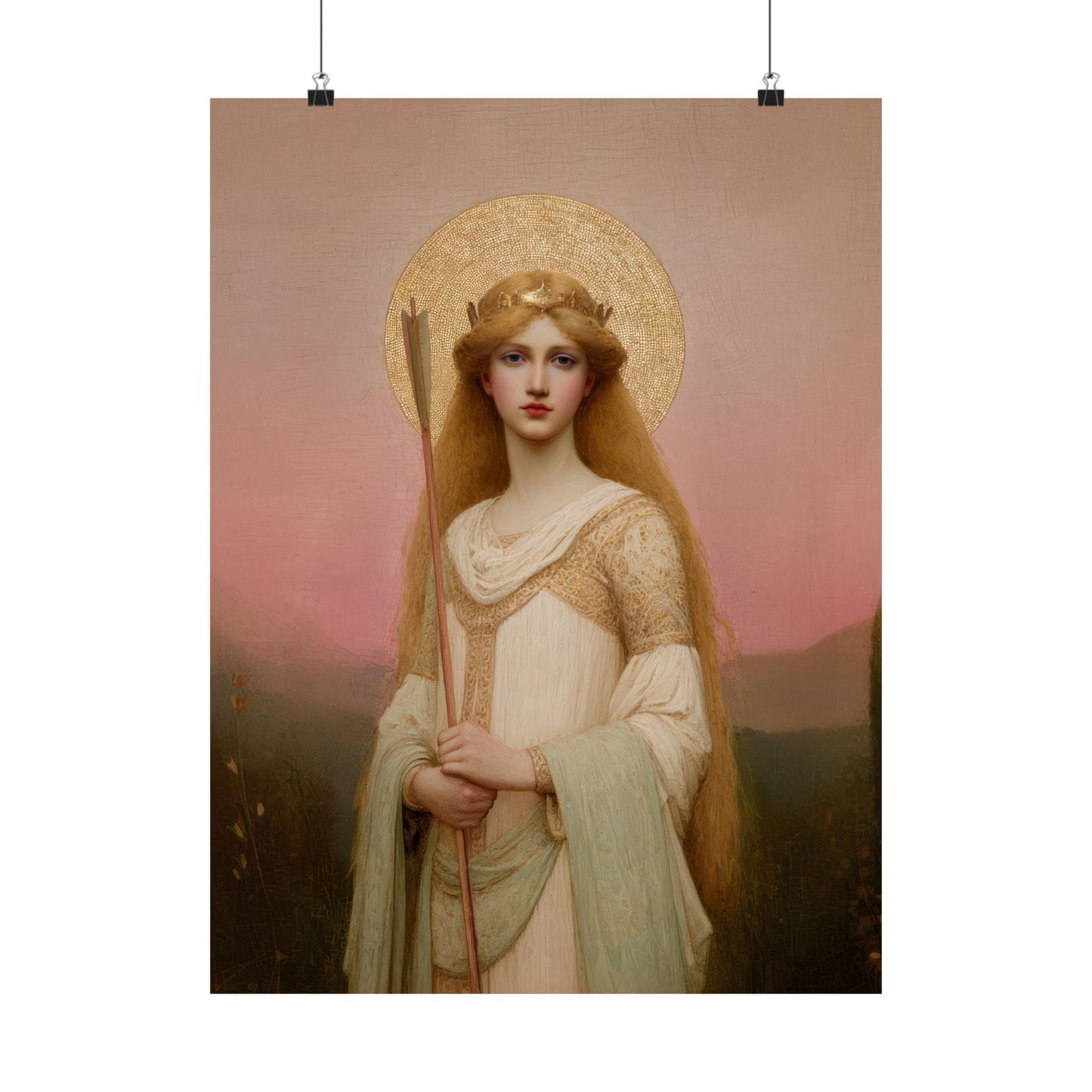 Saint Ursula -  Catholic Art - Multiple Sizes - Premium Posters - Catholic Art - Christian Home - Catholic Saint Art