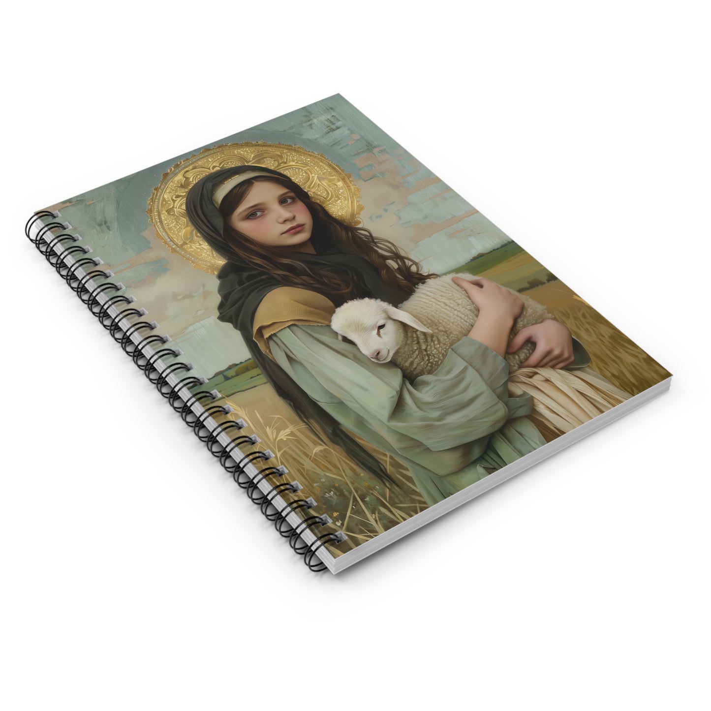Saint Belina - Sanctified Souls Art - Religious Based Notebook - Spiral Notebook - Ruled Line