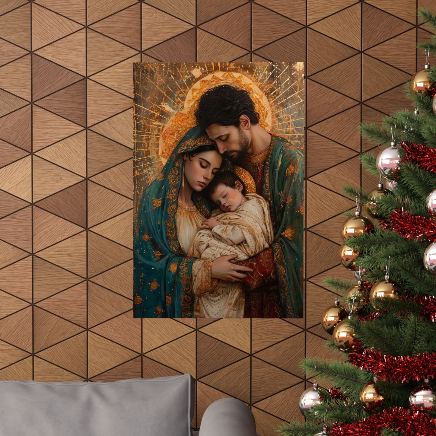 Divine Harmony - The Holy Family - Sanctified Souls Print - Multiple Sizes - Premium Matte Vertical Posters - Jesus, Mary, Joseph