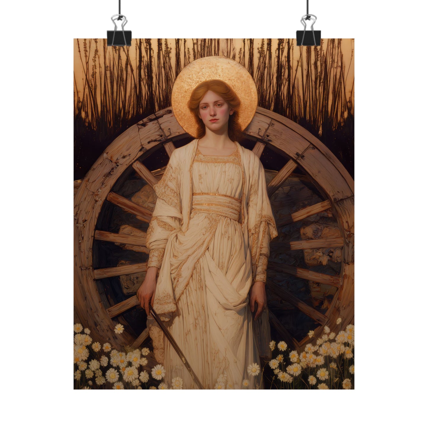 Saint Catherine of Alexandria - Sanctified Souls Print - Multiple Sizes - Premium Posters - Catholic Art - Christian Home Decor Artwork