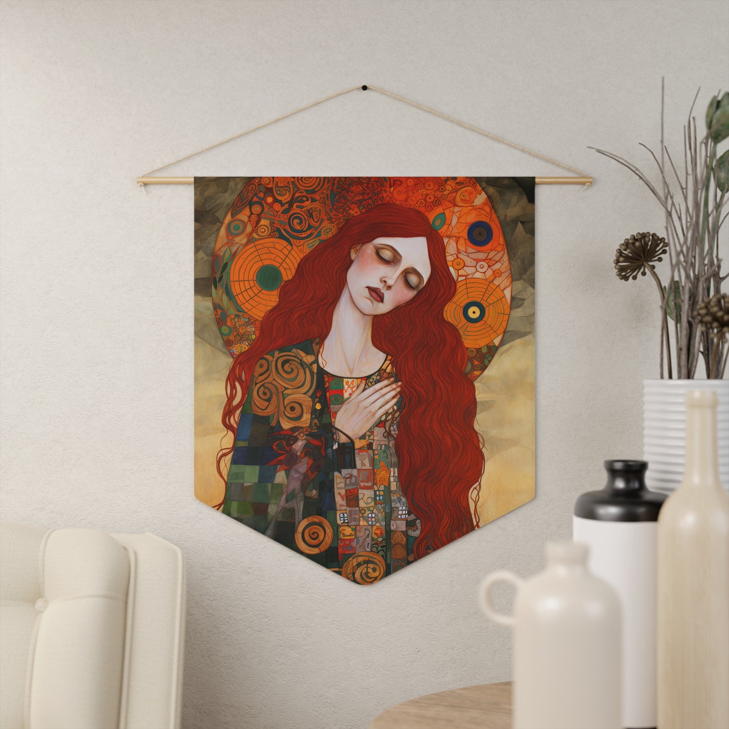 Mystery of Mercy Wall Banner / Wall Hanging - Prayer room art - Catholic - Saint Mary Magdalene Print - 18" x 21"