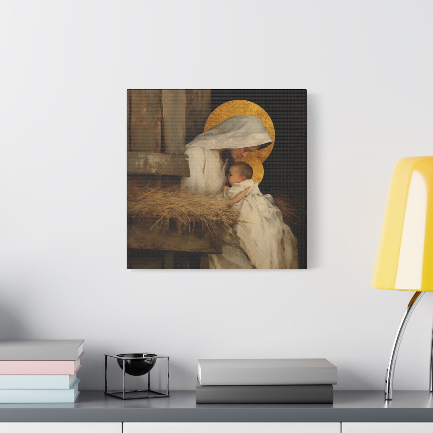 Our Lady of the Manger - Mother Mary and the Christ Child - Gallery Wrapped Canvas - Print - Religious Art for your Home - Catholic
