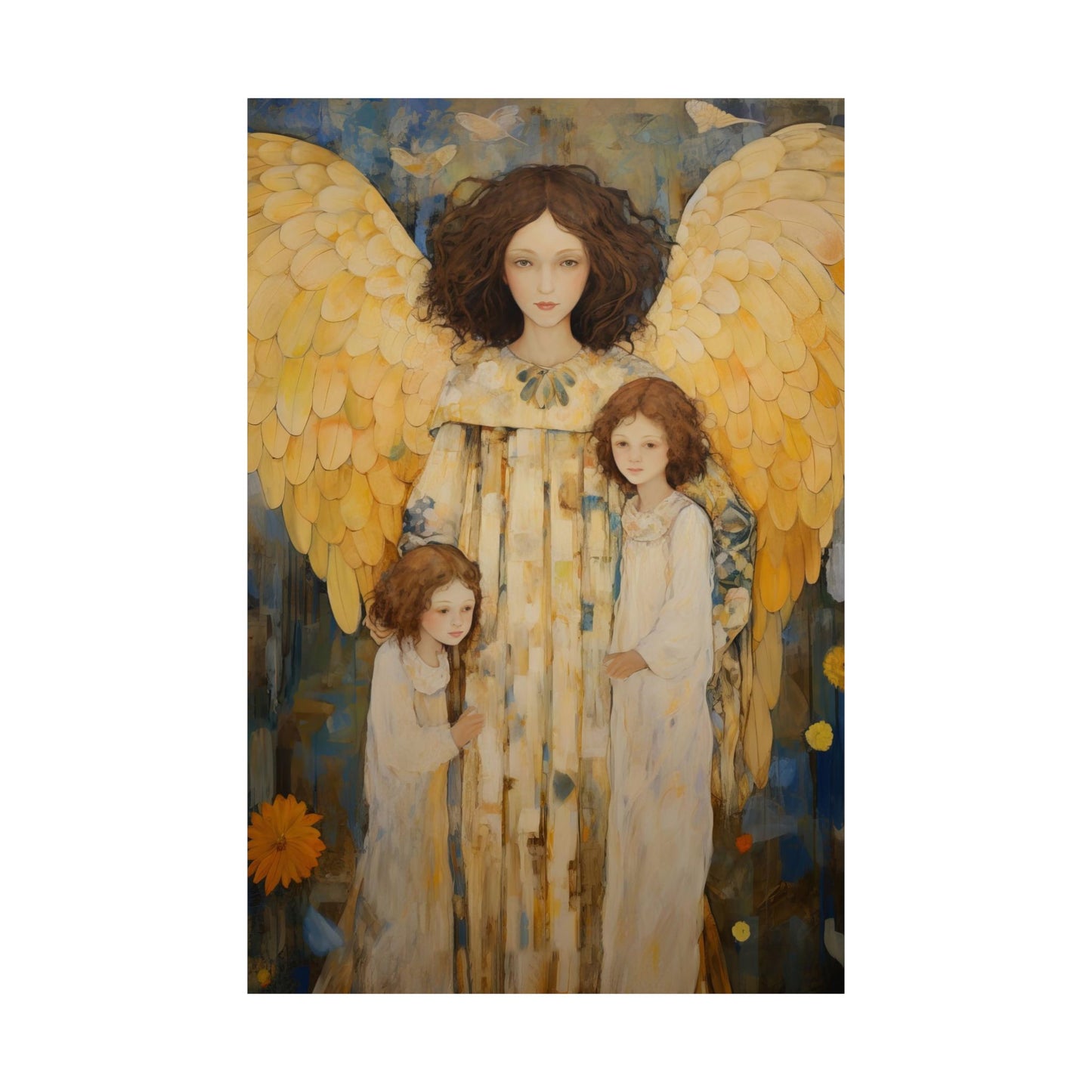 Embrace of the Guardian - Sanctified Souls Print - Multiple Sizes - Premium Matte Vertical Poster - Guardian Angel