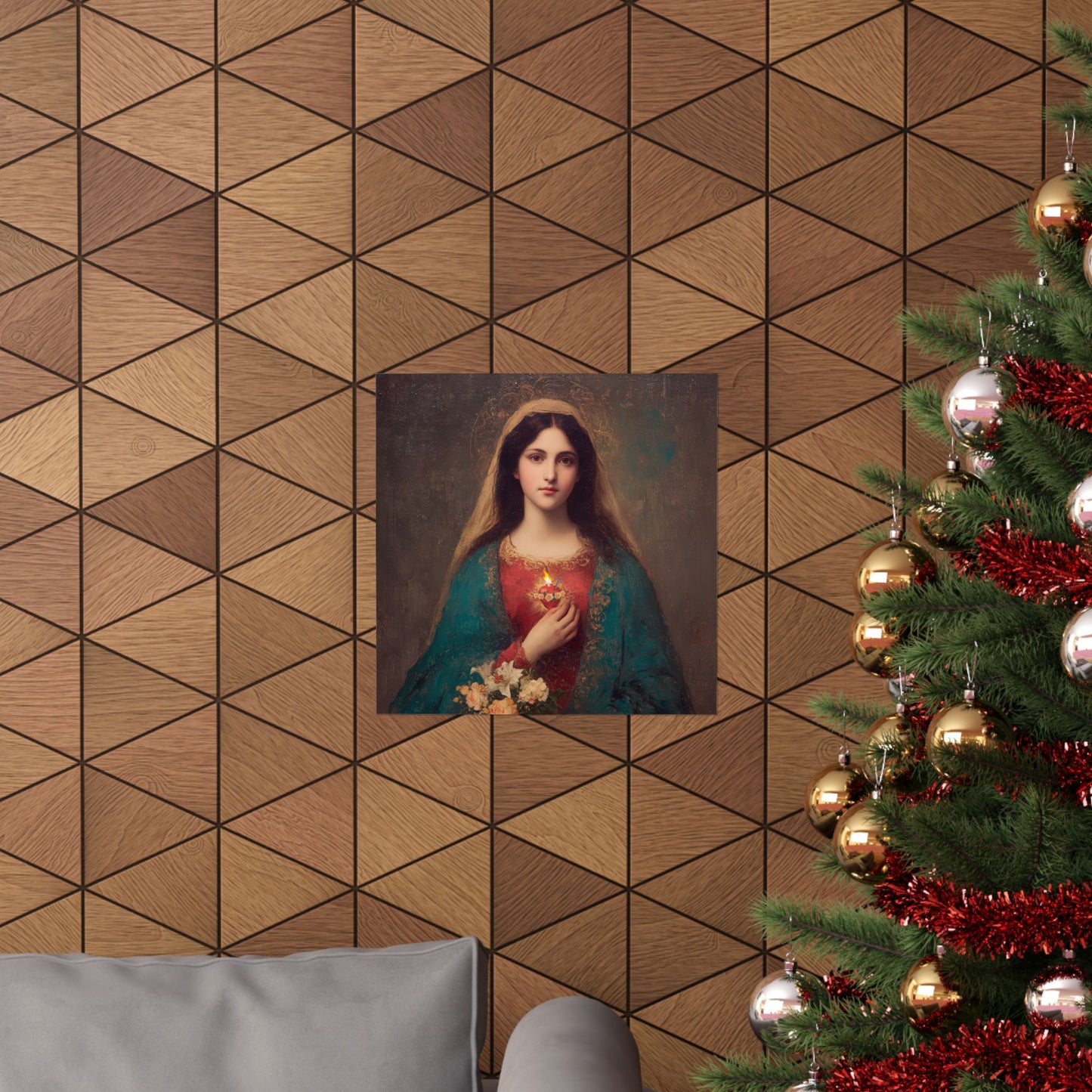 The Immaculate Heart of Mary - Mother Mary - Marian Art - Sanctified Souls Print - Multiple Sizes - Premium Matte Vertical Posters