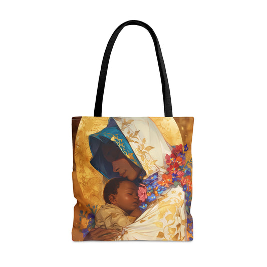 Divine Radiance- Our Lady of Kibeho's Blessing Tote Bag - Large Medium Small Faith Art Bag - Catholic Faith Purse - Religious Carry All