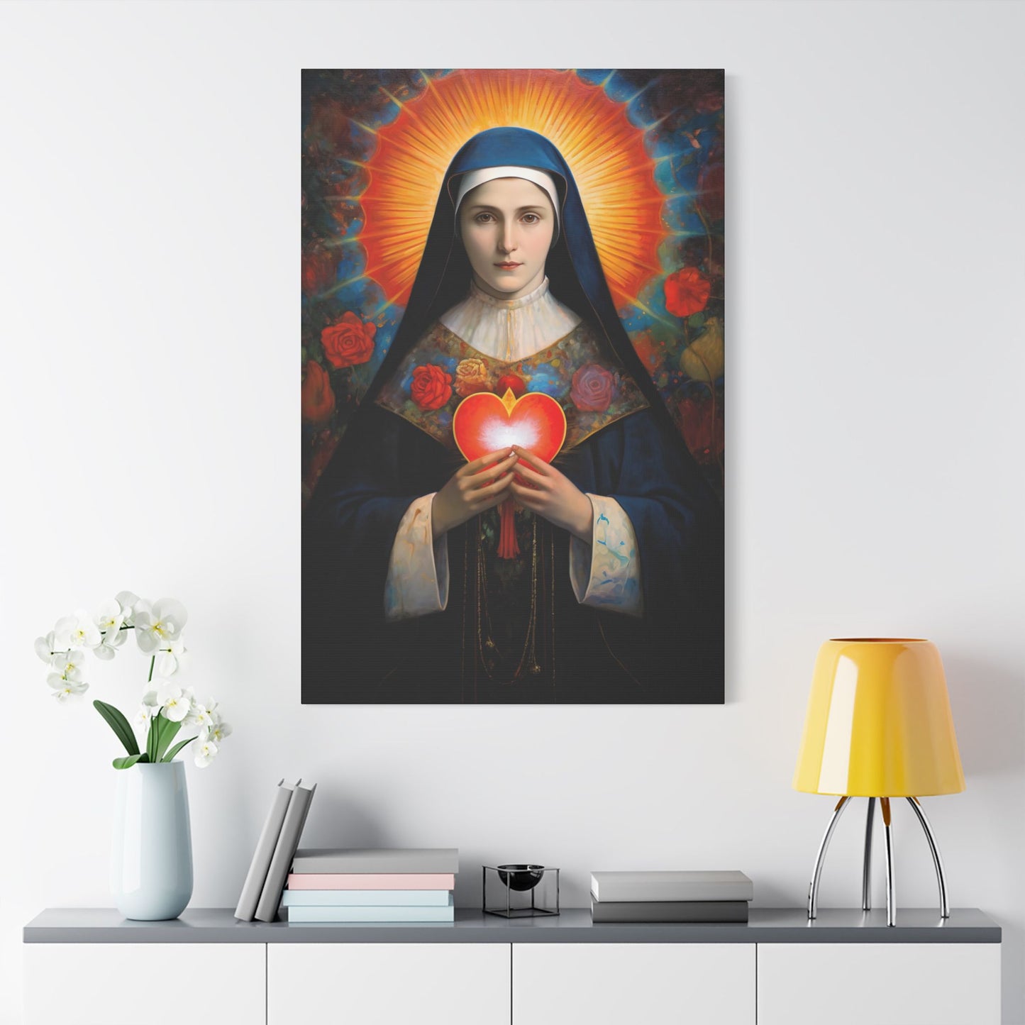 Saint Jane Frances de Chantal Canvas Print - Multiple Sizes - Catholic Home art - Museum Wrapped Canvas - Sanctified Souls Print