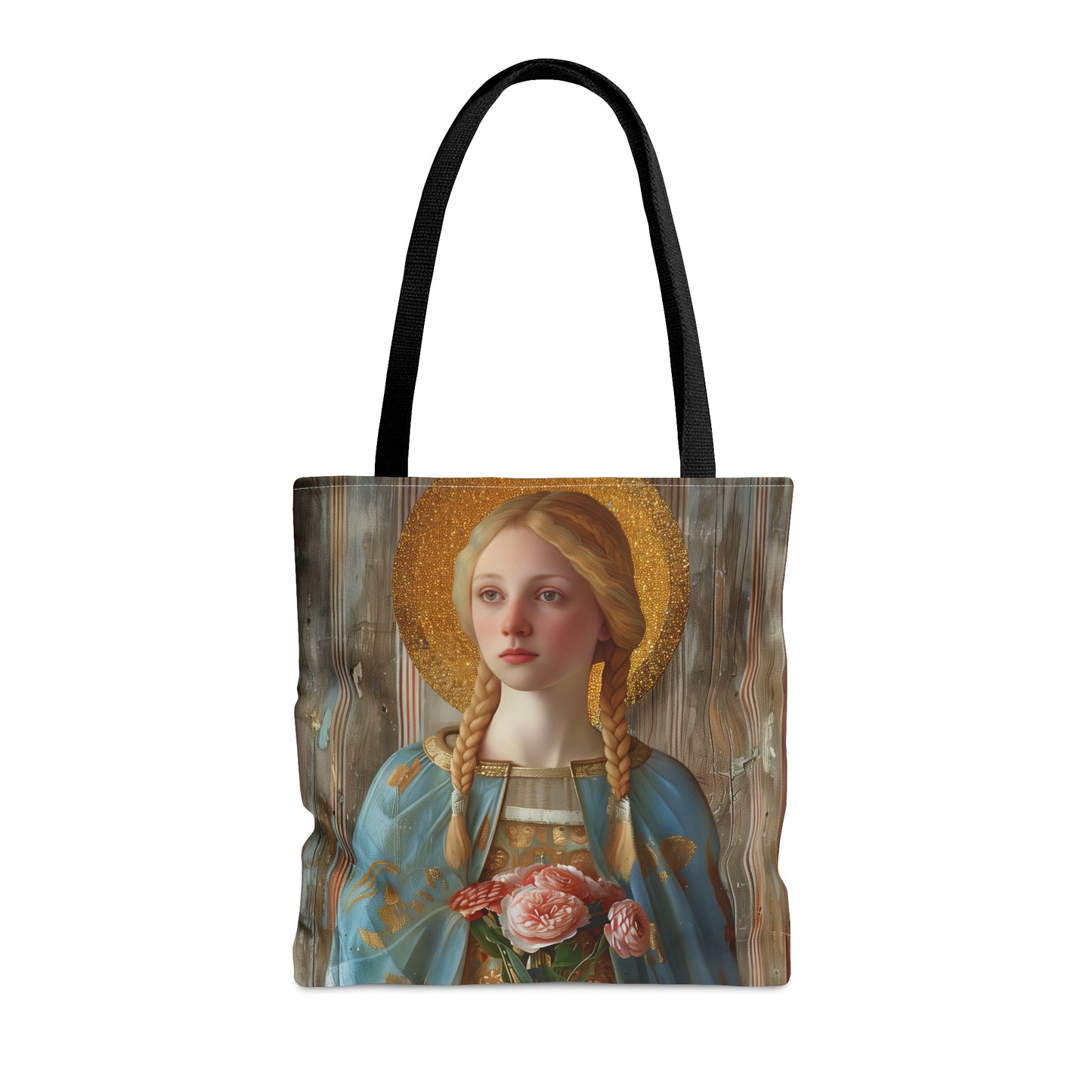 Saint Fina Tote Bag - Purse - Three sizes - Large Medium Small Faith Art Bag - Catholic faith carry-all purse - Double Sided