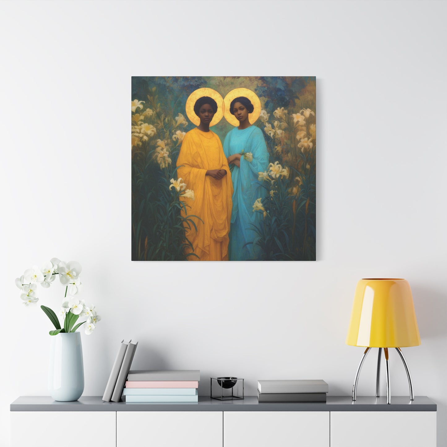 Saint Perpetua and Saint Felicity -  Museum Wrapped Canvas - Sanctified Souls Print - Religious Art for your Home - Catholic Saint Art