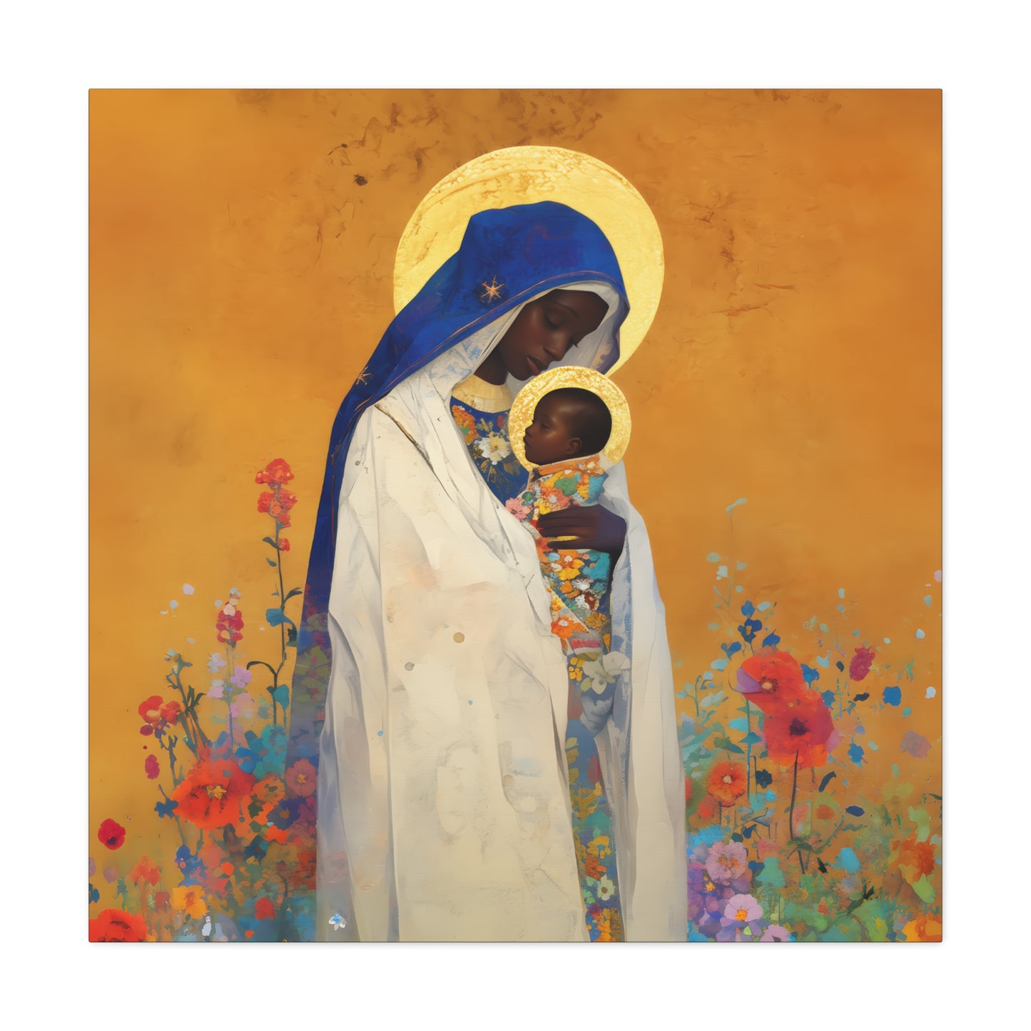 The Divine Embrace- Our Lady of Kibeho's Love - Museum Wrapped Canvas - Print - Religious Art for your Home - Christian print - Religious