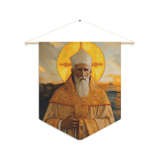 Saint Innocent of Alaska Wall Banner / Wall Hanging - Prayer room art - Catholic Home Art - Large Saint Art - 18" x 21"