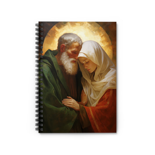 Saints Zechariah and Elizabeth - Sanctified Souls Art - Religious Based Notebook - Spiral Notebook - Ruled Line