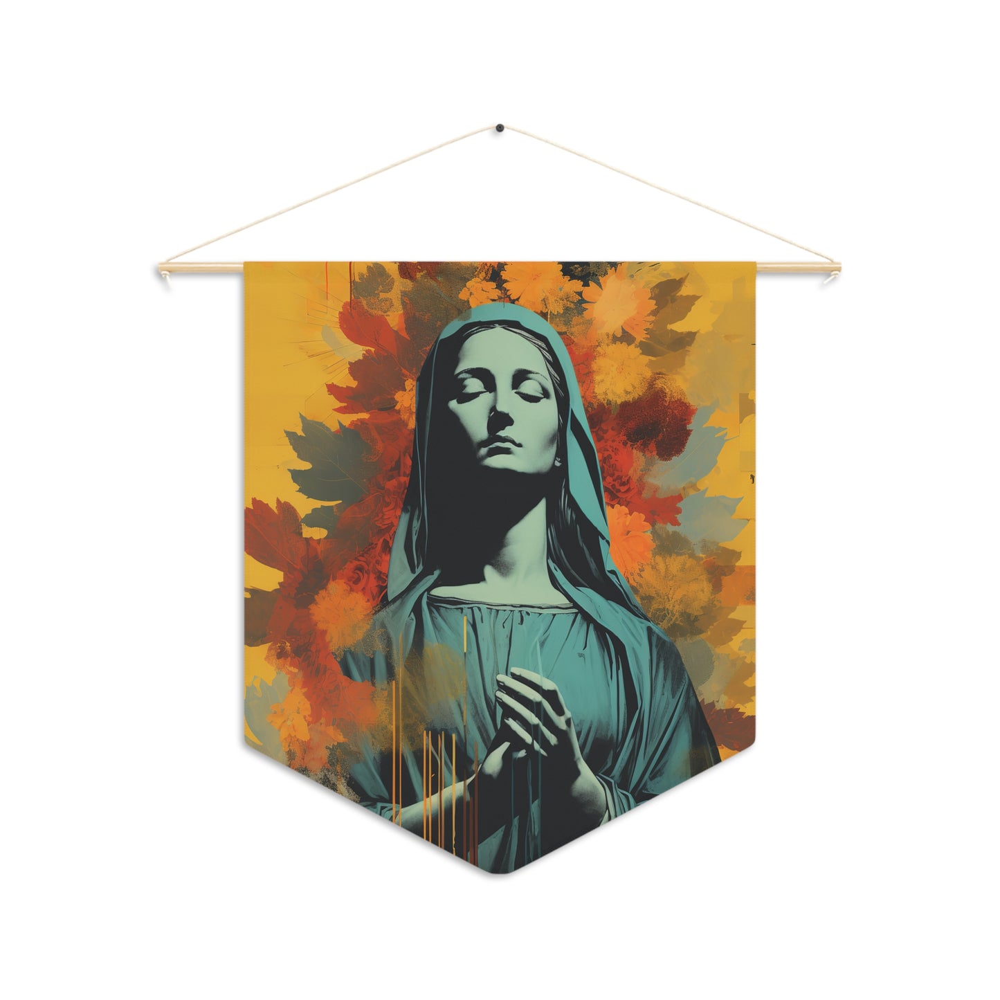 Virgin of Peace Wall Banner / Wall Hanging - Prayer room art - Catholic Home Art - Large Print - 18" x 21" - Mary the Blessed Virgin Mother
