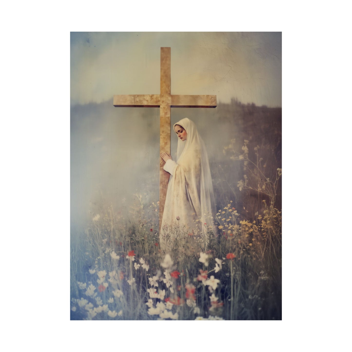 The Feast of the Exaltation of the Holy Cross - Sanctified Souls Print - Multiple Sizes - Premium Posters - Catholic Art - Christian Home