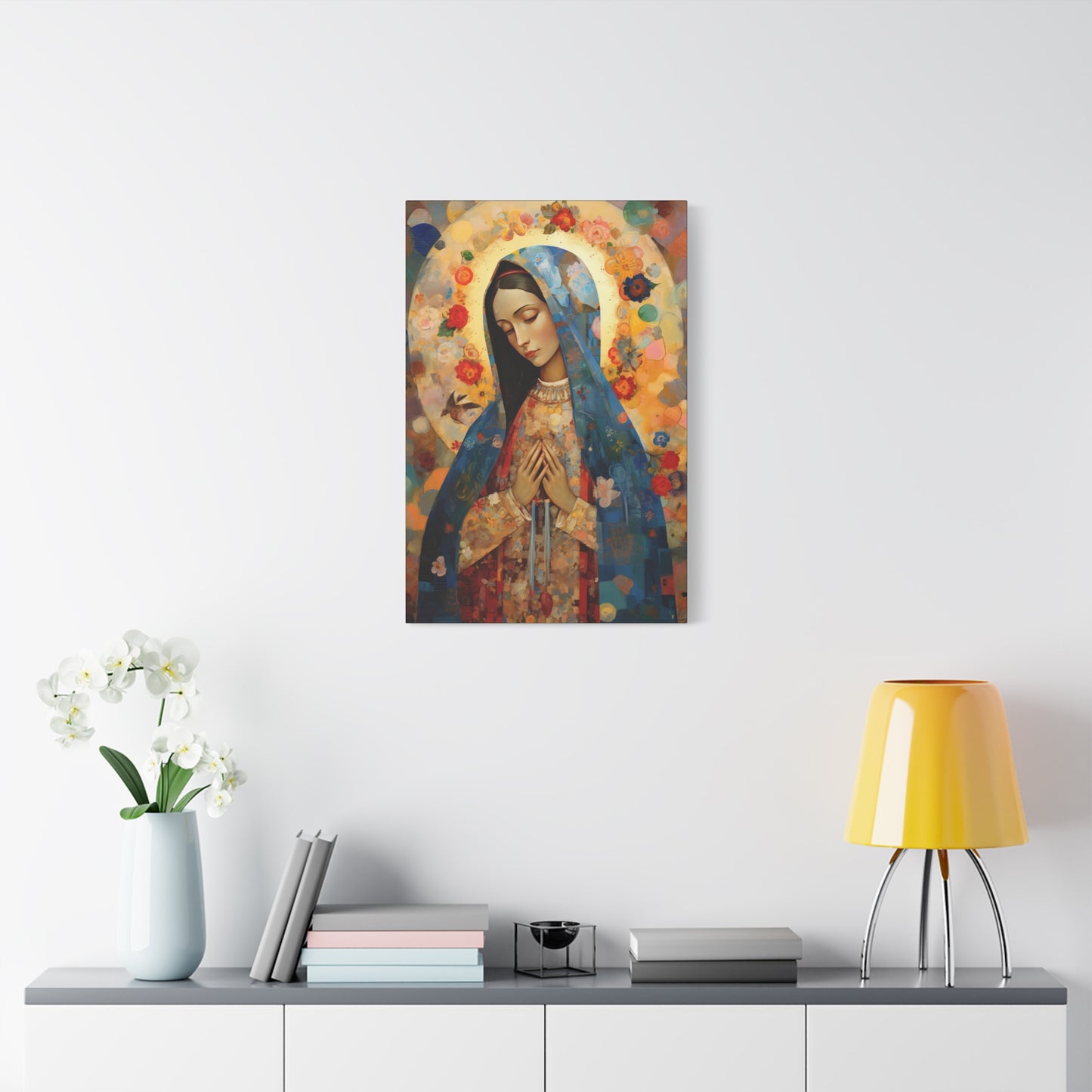 Mary's Silent Blessing - Museum Wrapped Canvas - Sanctified Souls Print - Religious Art for your Home - The Virgin Mary