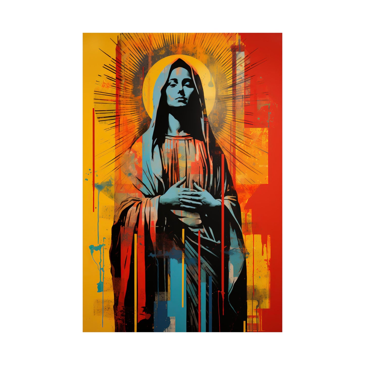 Mary's Light - Sanctified Souls Print - Multiple Sizes - Premium Matte Vertical Posters - Virgin Mary Pop art Print