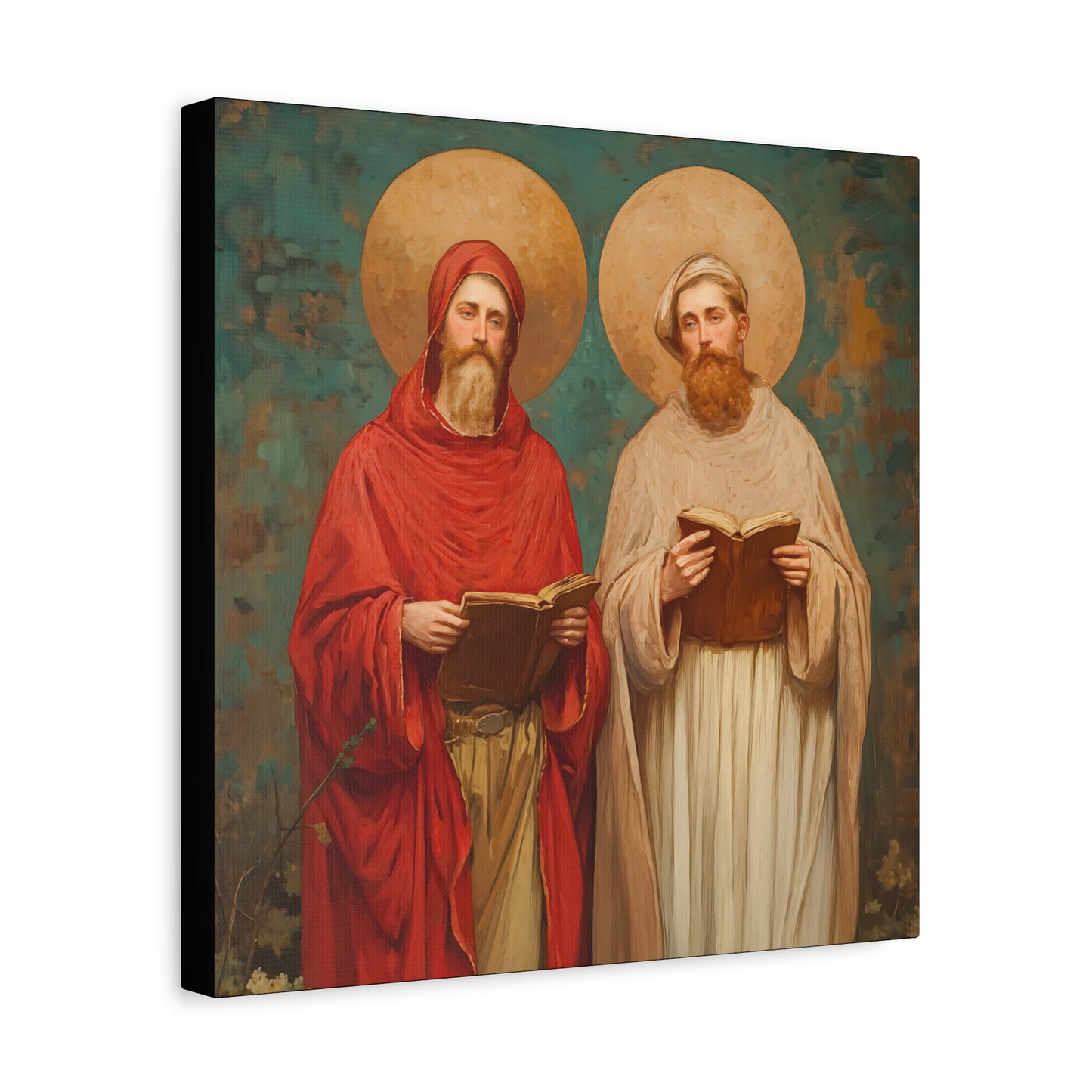 Saints Cosmas and Damian - Multiple Sizes - Catholic Home art - Museum Wrapped Canvas - Sanctified Souls Print - Catholic Martyr Art