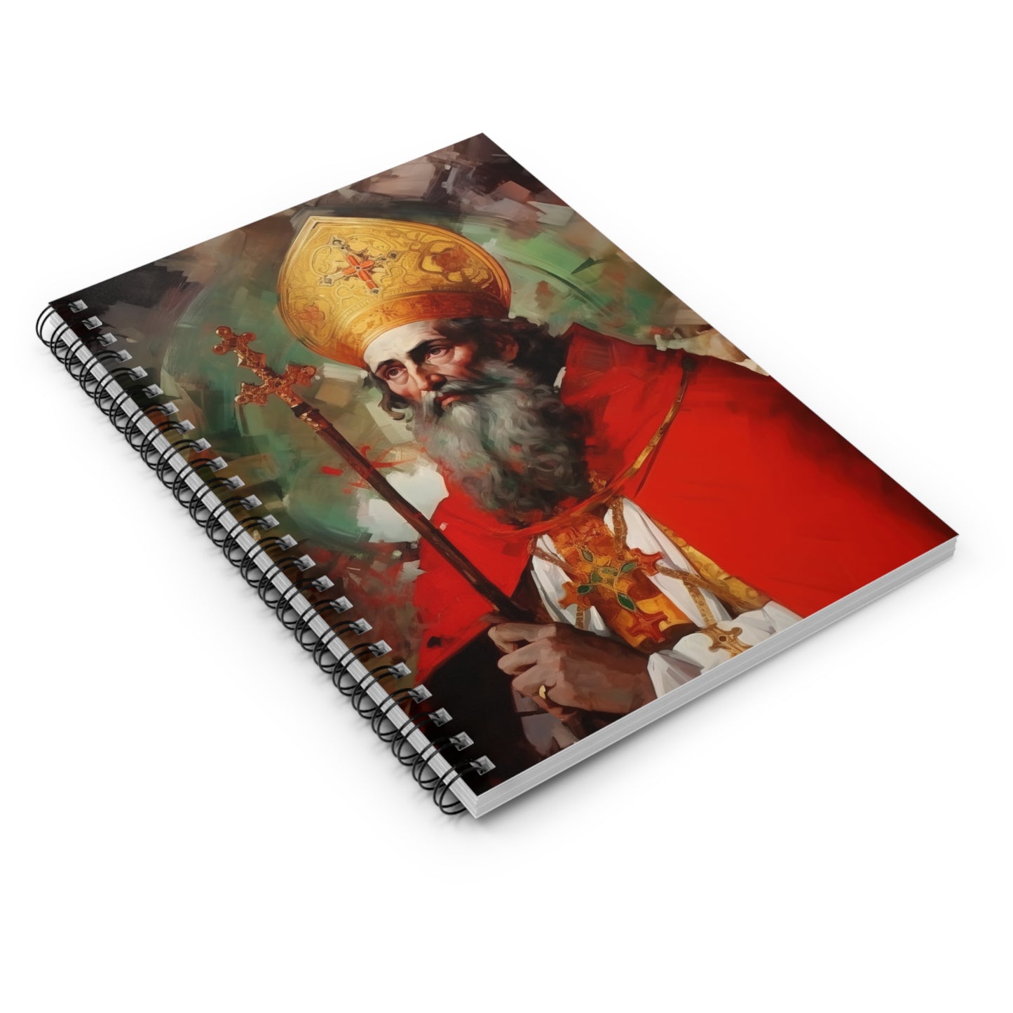 Saint Eusebius of Vercelli Journal - Sanctified Souls Art - Religious Based Notebook - Spiral Notebook - Ruled Line
