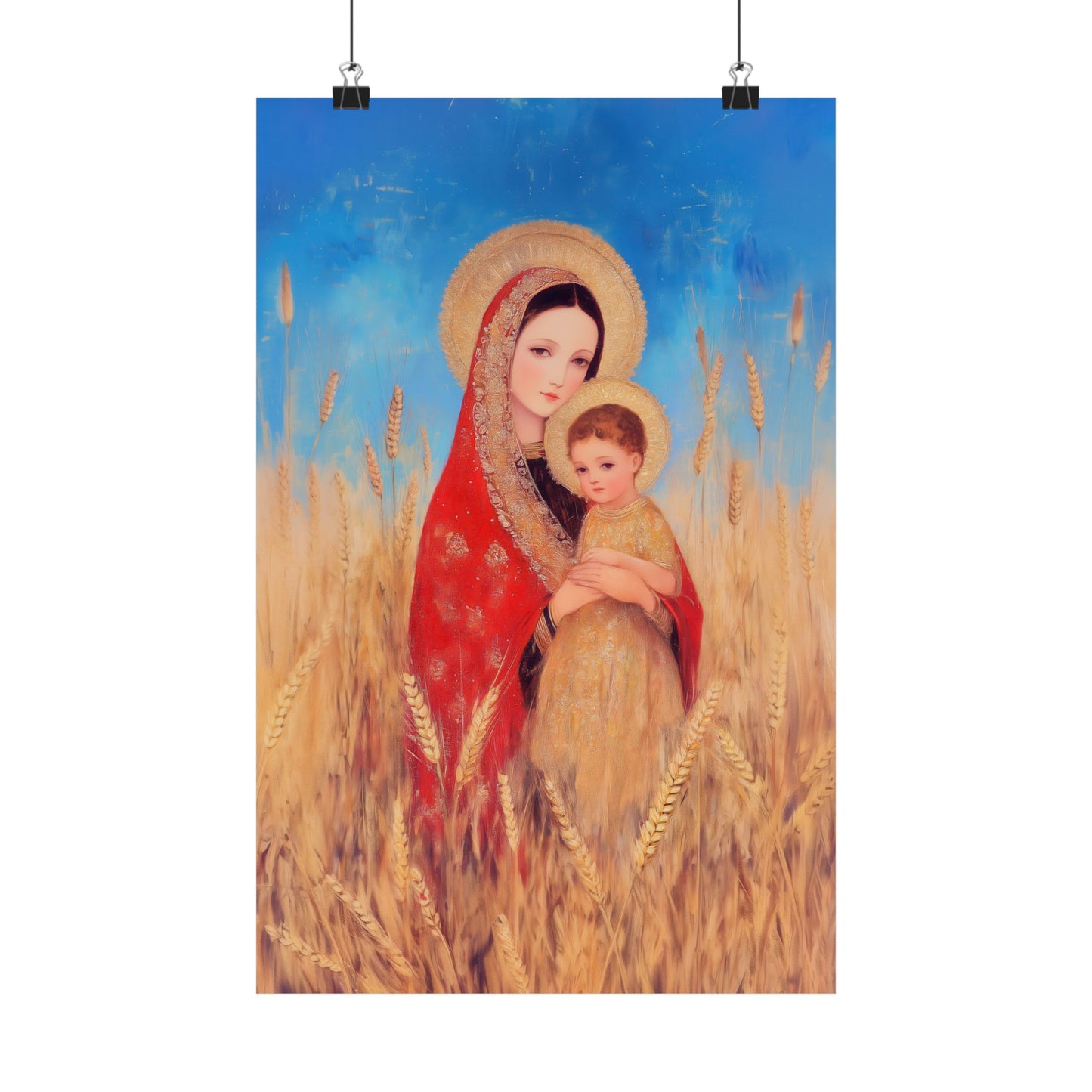 Our Lady of the Harvest - Sanctified Souls Print - Multiple Sizes - Premium Posters - Catholic Art - Christian Home