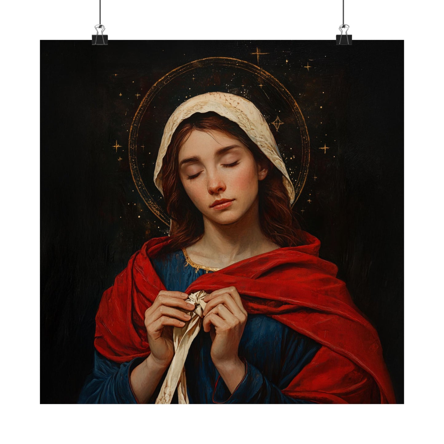 Mary Undoer of Knots - Mother Mary  - Untier of Knots - Marian Art - Sanctified Souls Print - Multiple Sizes - Premium Vertical Posters