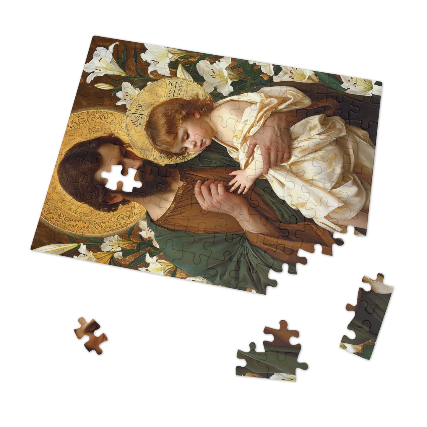 Saint Joseph and the Christ Child - Puzzle and Keepsake Tin - Religious Jigsaw Puzzle (30, 110, 252, 500,1000-Piece) - Religious Puzzle