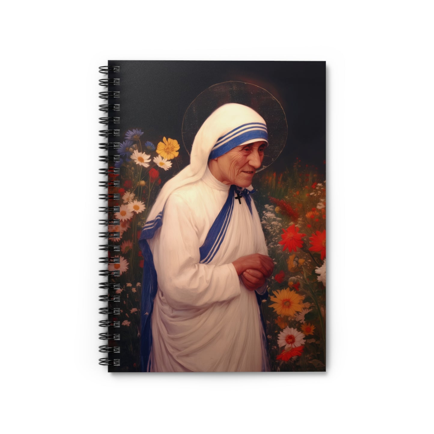 Saint Teresa of Calcutta - Sanctified Souls Art - Religious Based Notebook - Spiral Notebook - Prayer journal