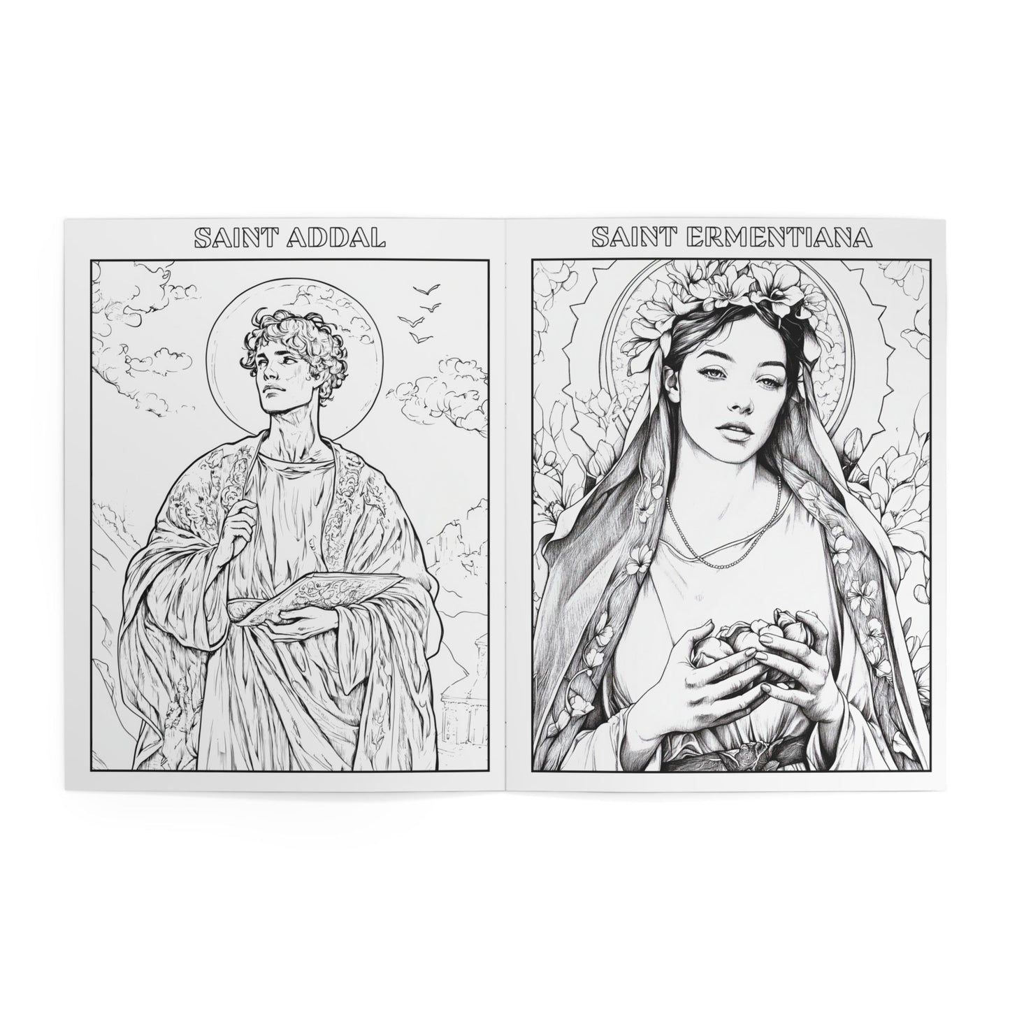 Catholic Saints Coloring Book for Kids | Christian Saint Coloring Pages | Homeschool Catholic Gift | Religious Coloring Book