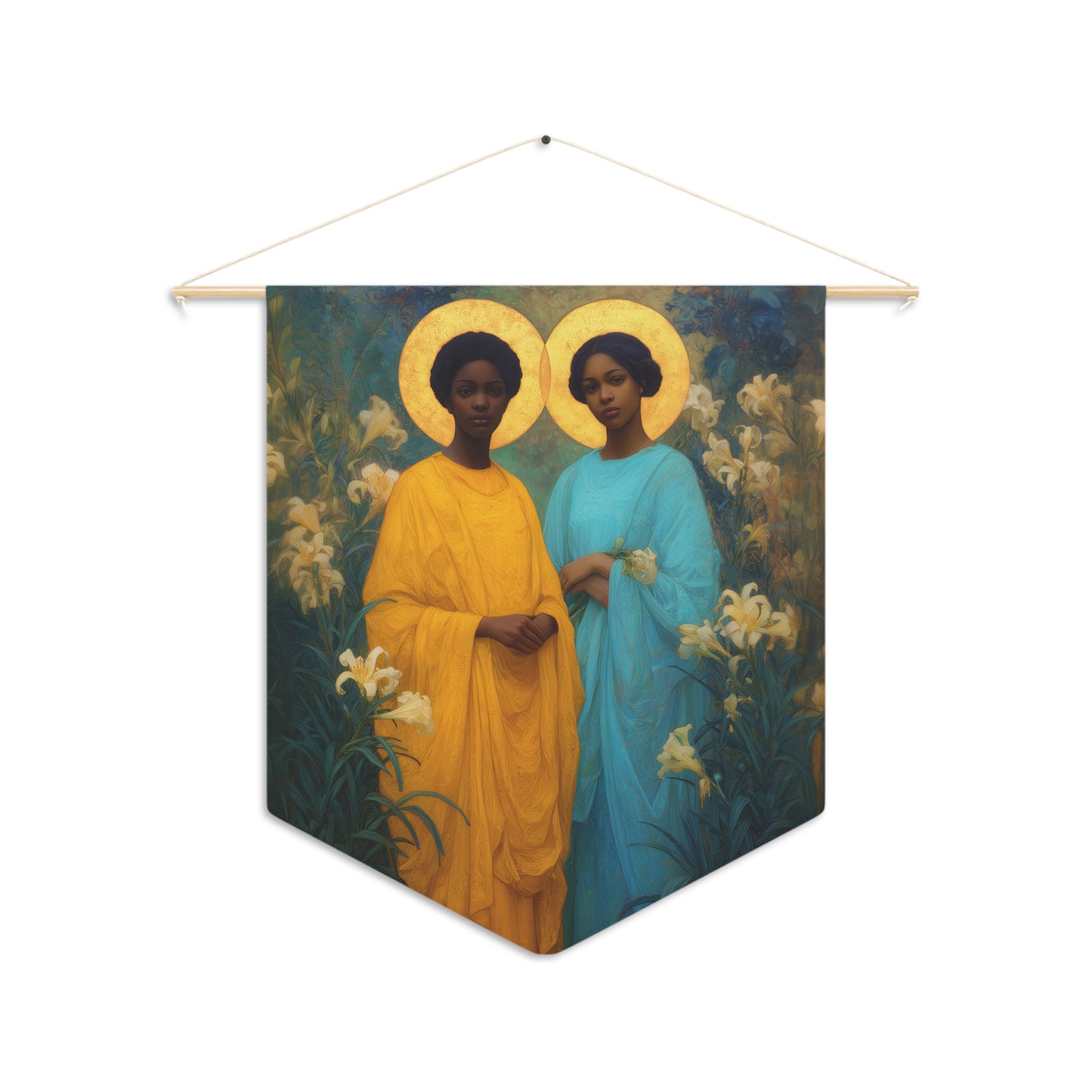 Saint Perpetua and Saint Felicity Pennant / Banner / Wall Hanging - Prayer room art - 18" x 21" - Catholic - Large Banner