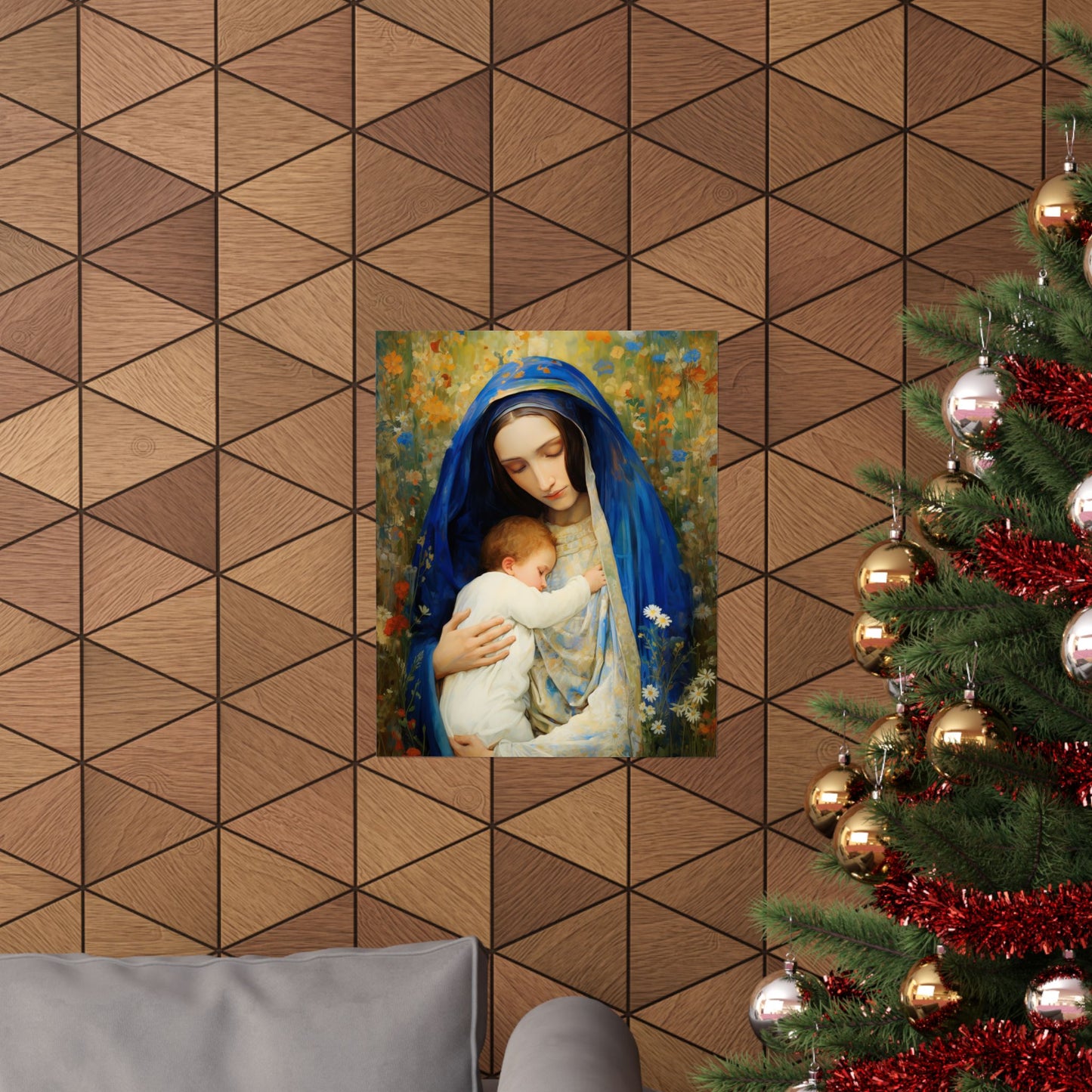 The Eternal Mother Mary and the Infant Jesus - Sanctified Souls Print - Multiple Sizes - Premium Matte Vertical Posters
