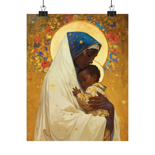 Queen of Peace and Love- Our Lady of Kibeho's Message - Sanctified Souls Print - Multiple Sizes - Premium Posters - Catholic Art - Christian