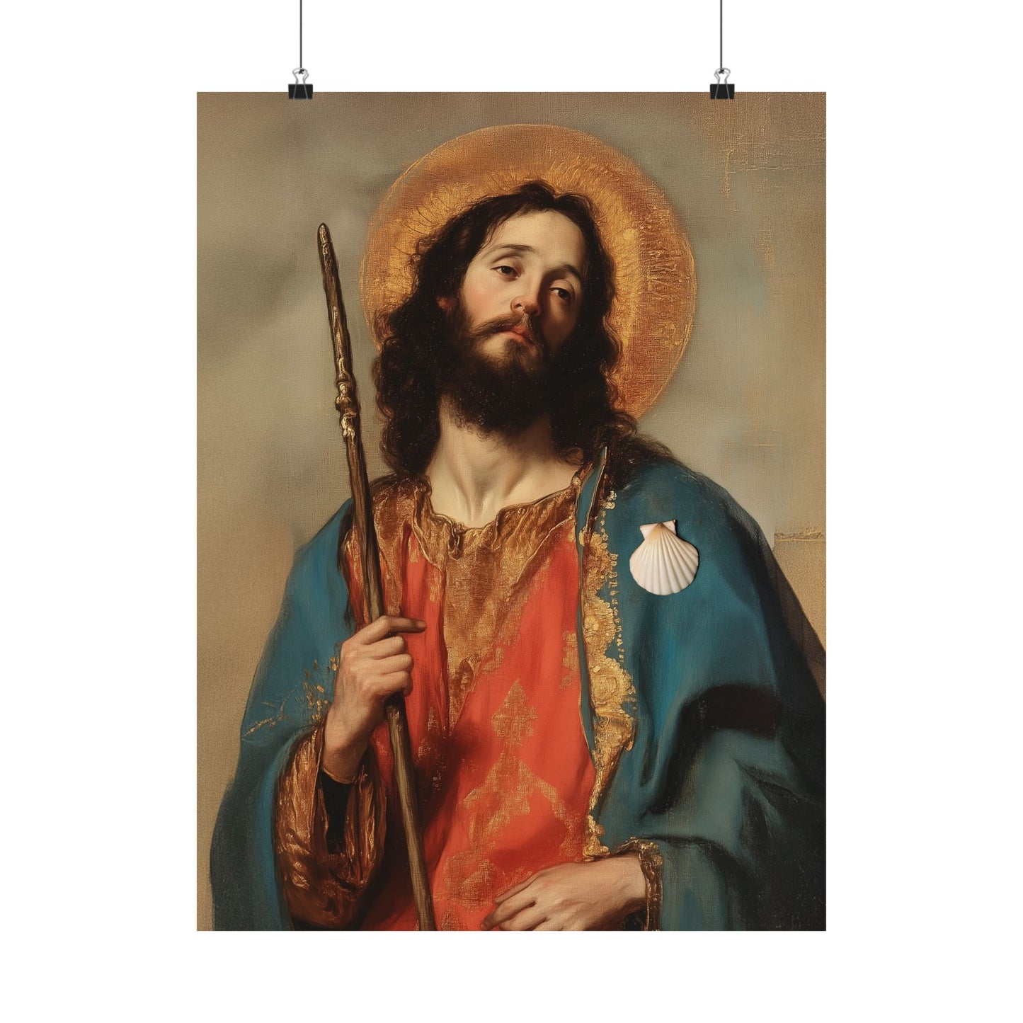 Saint James the Greater - Apostle - Sanctified Souls Print - Multiple Sizes - Premium Posters - Catholic Art - Christian Home Decor Artwork