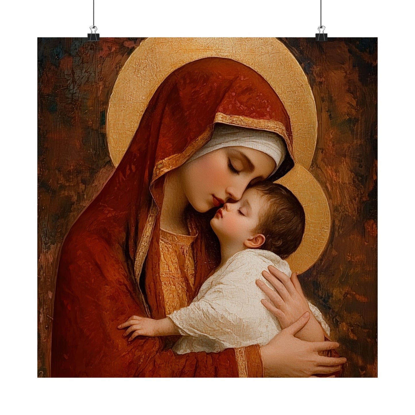 Our Lady of Tenderness - Mother Mary and the Christ Child - Marian Art - Sanctified Souls Print - Multiple Sizes - Premium Vertical Posters