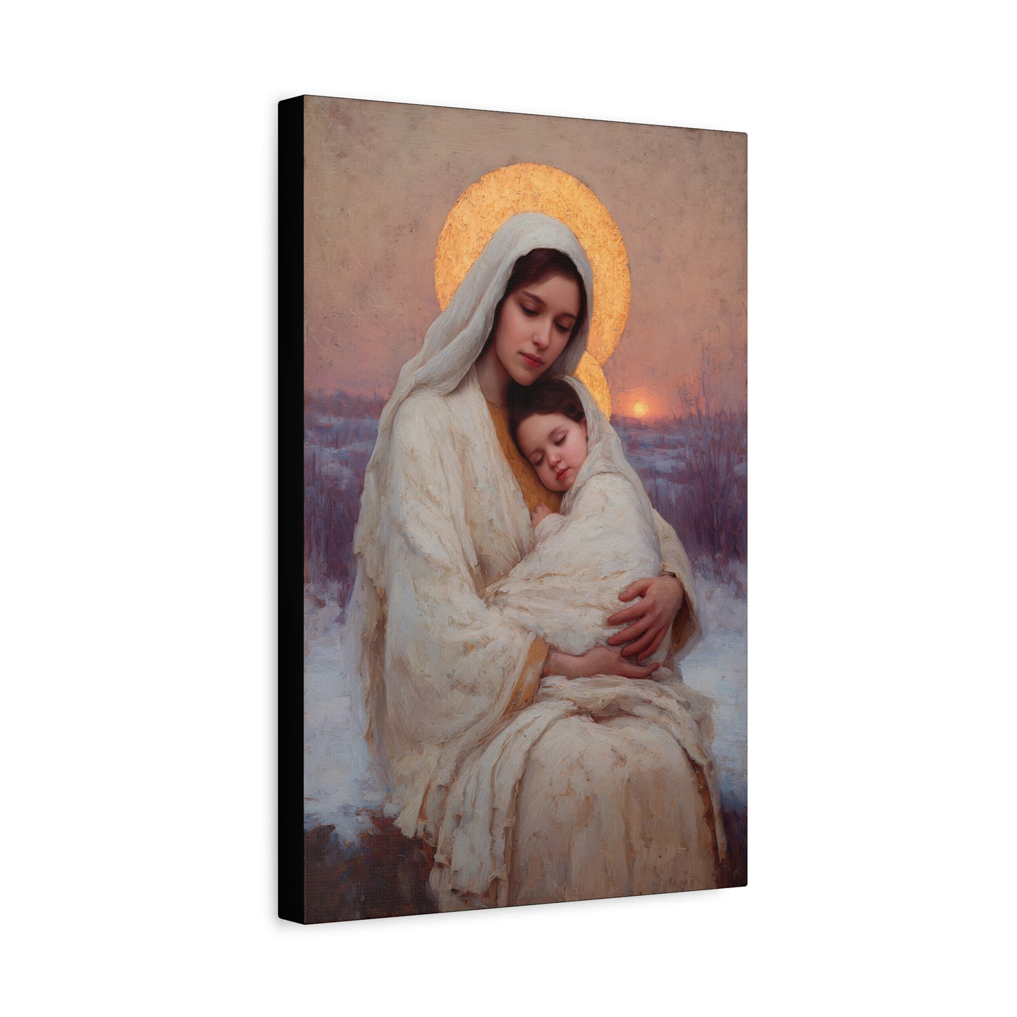 The Love That Stays - Mother Mary and the Christ Child - Gallery Wrapped Canvas - Print - Religious Art for your Home - Catholic Art Print