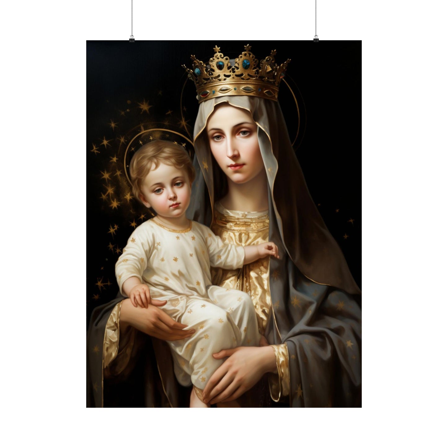 Our Lady of Mount Carmel - Sanctified Souls Print - Multiple Sizes - Premium Matte Vertical Posters