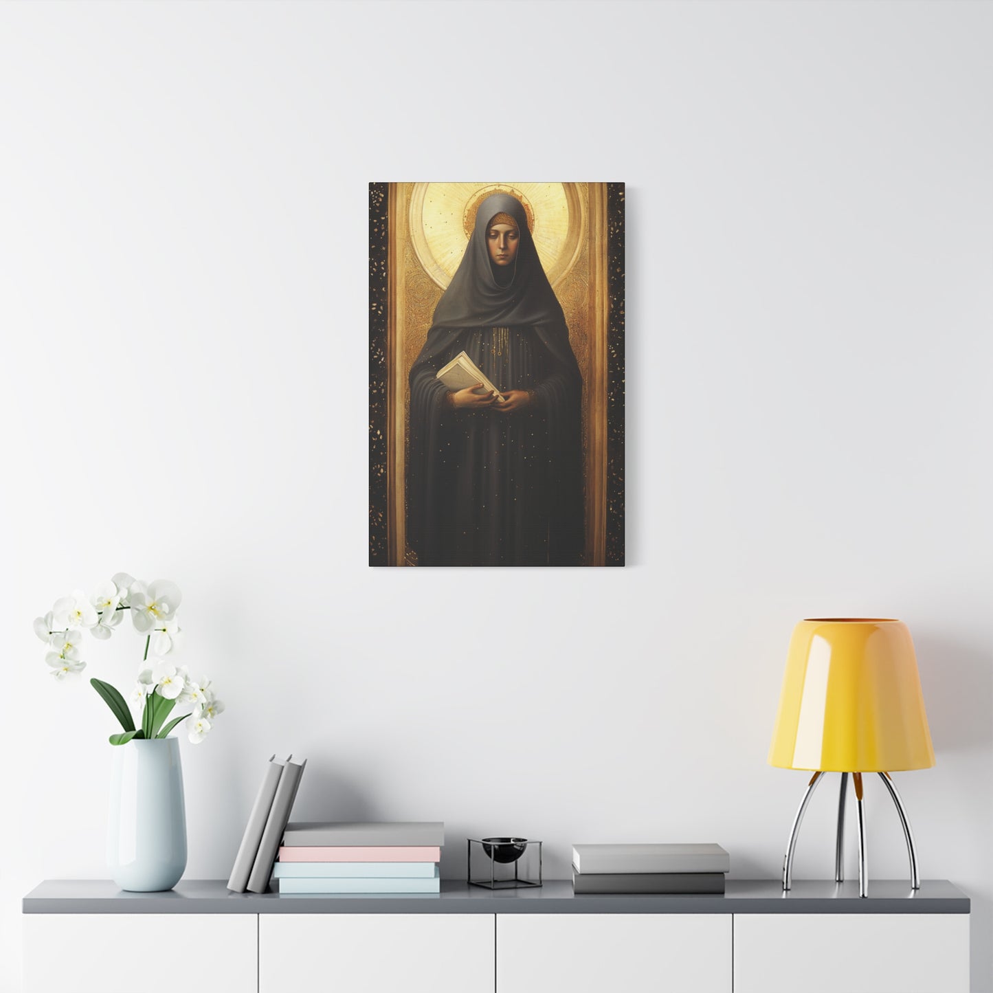 Saint Monica of Hippo - Museum Wrapped Canvas - Sanctified Souls Print - Religious Art for your Home