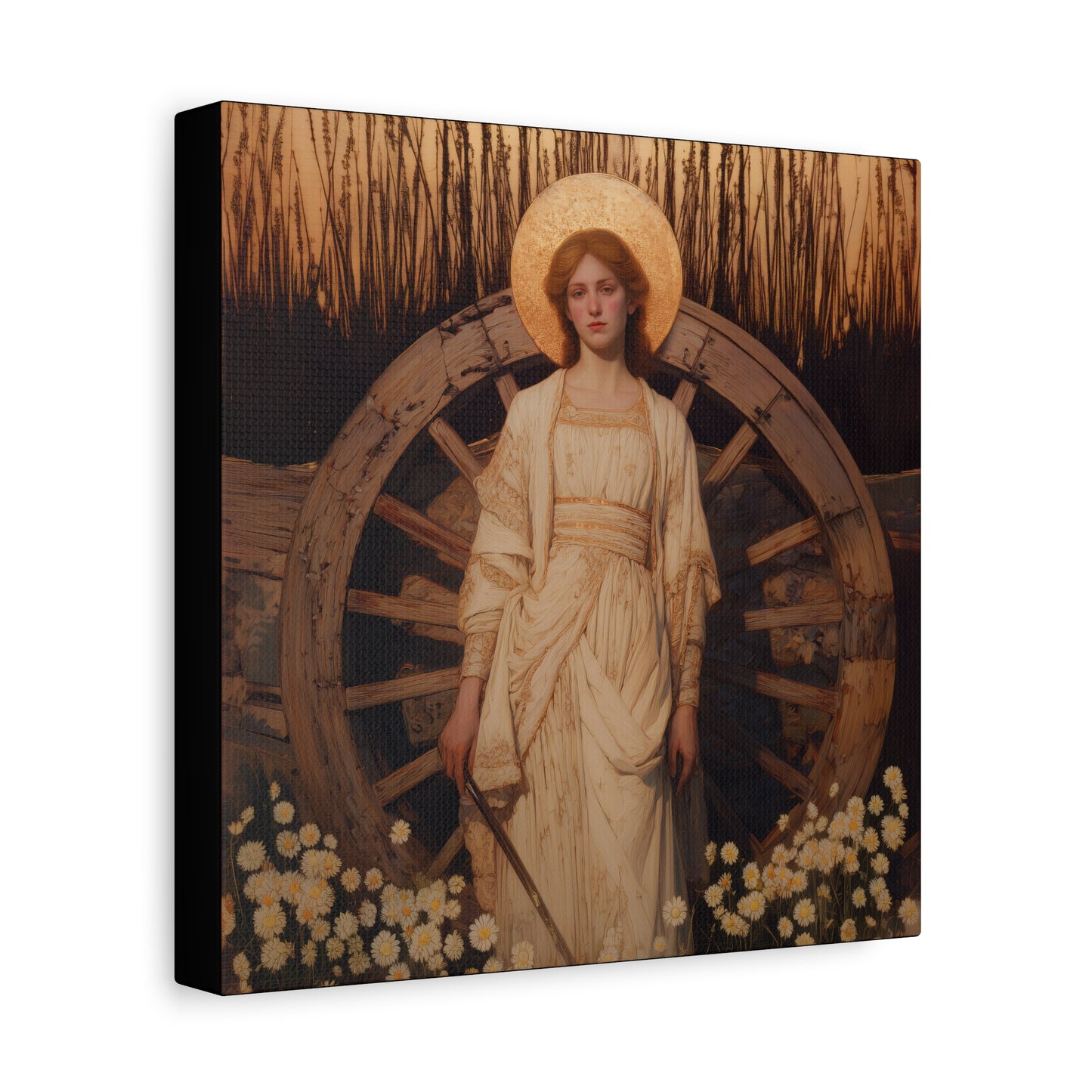 Saint Catherine of Alexandria -  Museum Wrapped Canvas - Sanctified Souls Print - Religious Art for your Home - Catholic Patron Saint Art