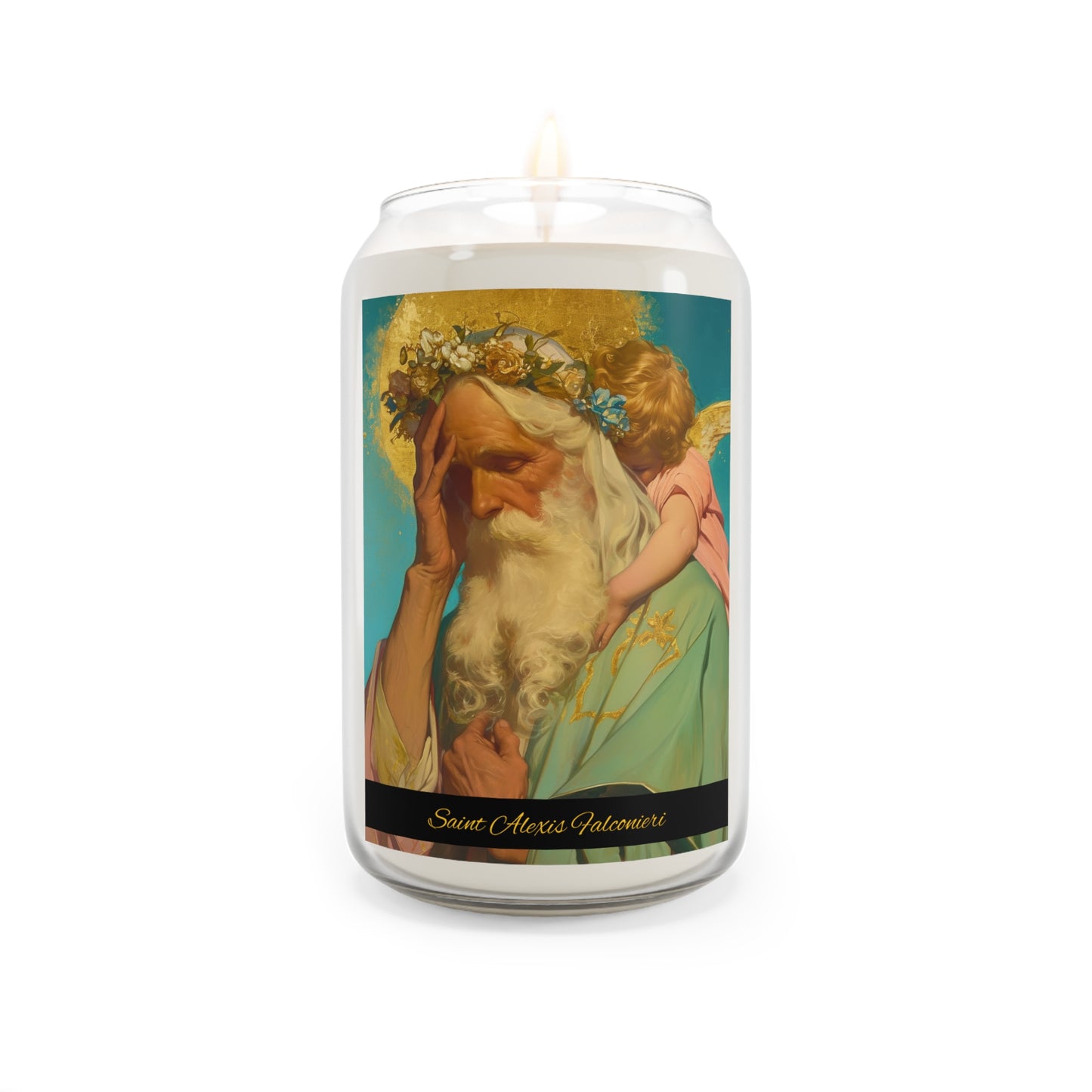 Saint Alexis Falconieri - Scented Prayer Candle, 13.75oz -  Candle - Catholic Art - prayer room Scented Candle - Religious Saint