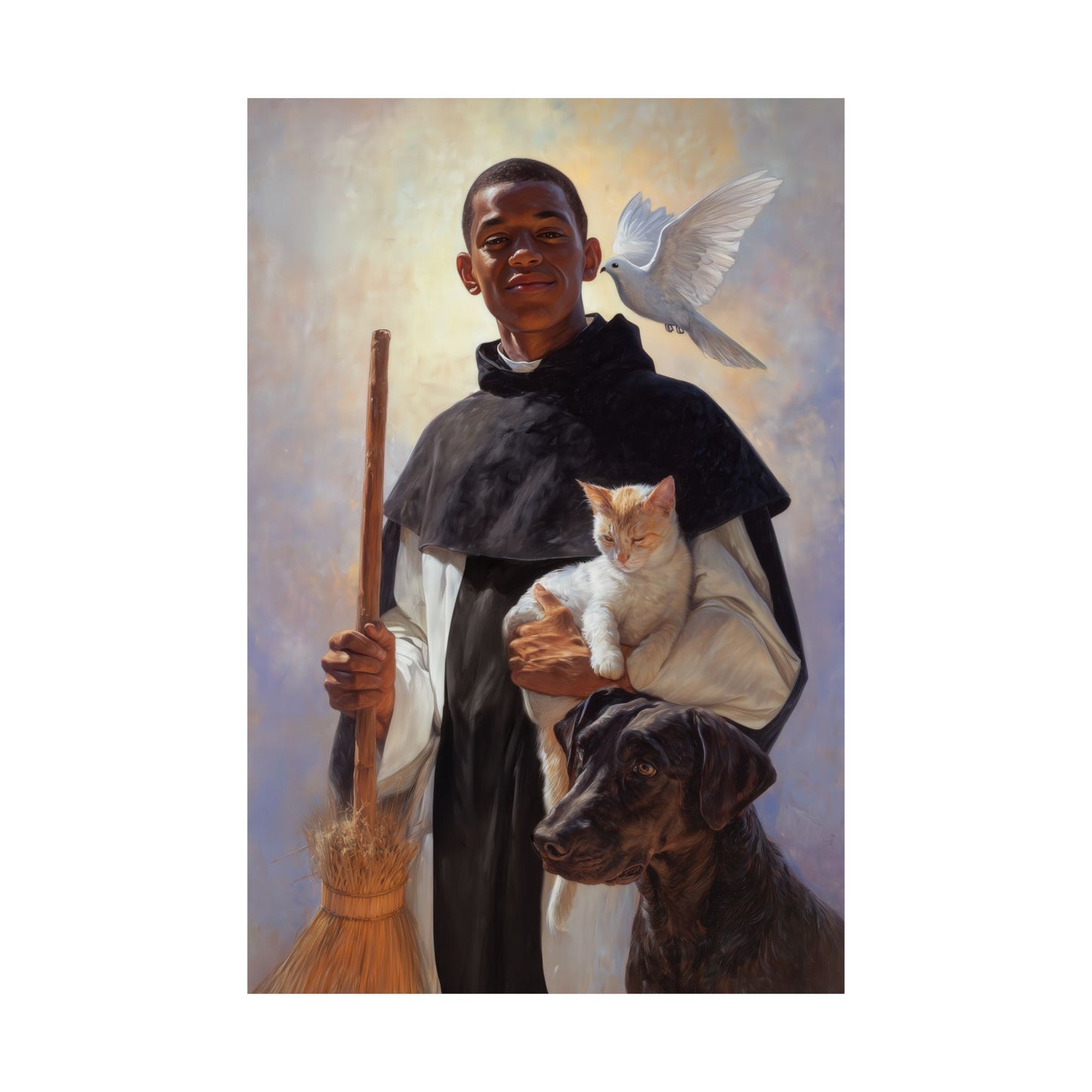 Saint Martin de Porres - Sanctified Souls Print - Multiple Sizes - Premium Matte Vertical Posters