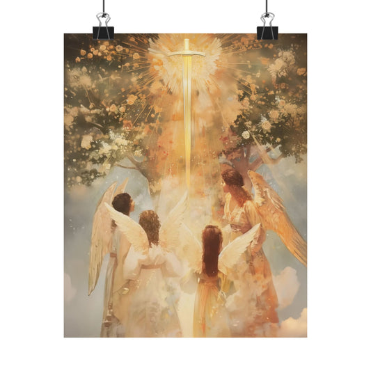 The Watchers of the First Dawn - Guardians of Eden - Sanctified Souls Print - Multiple Sizes - Premium Matte Vertical Posters
