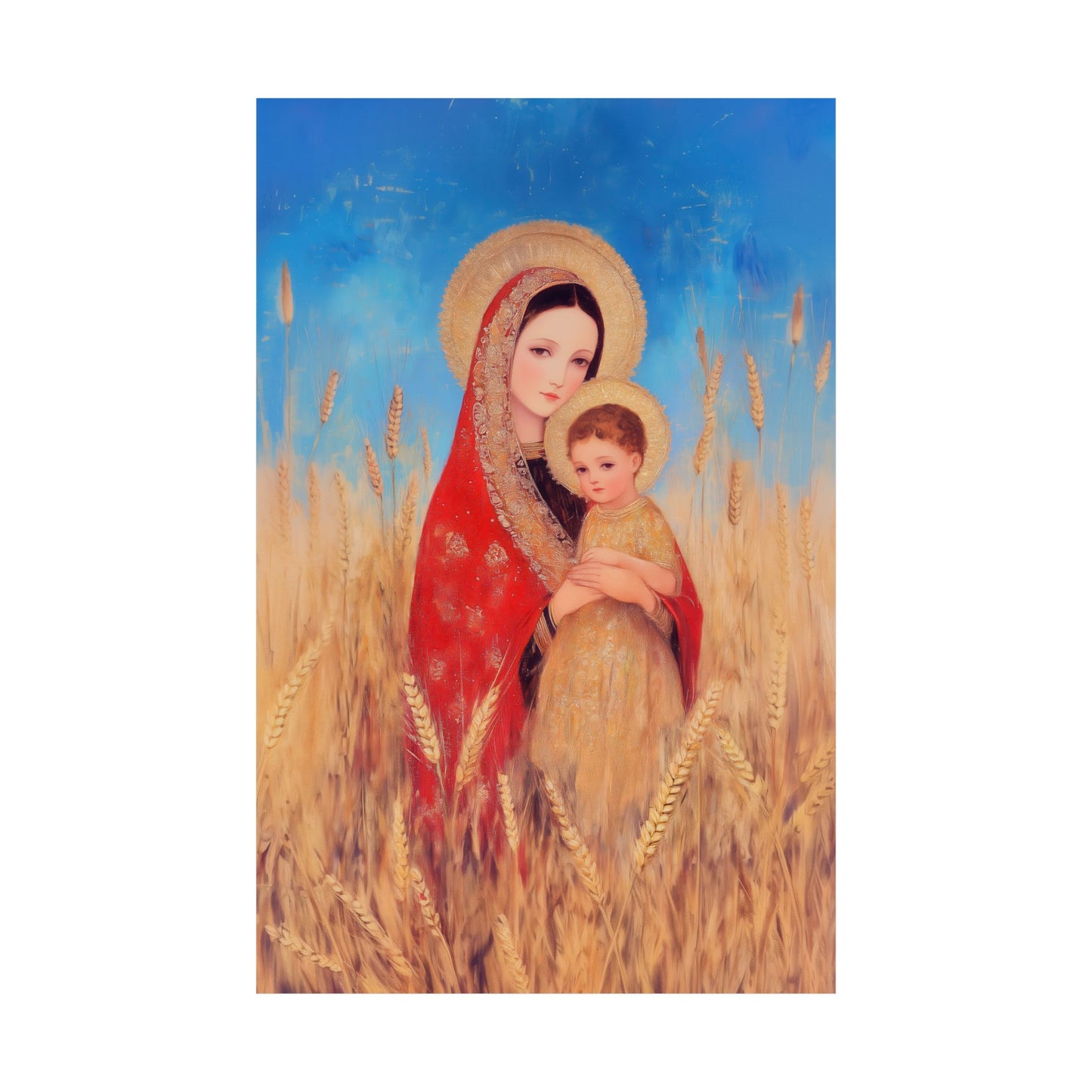 Our Lady of the Harvest - Sanctified Souls Print - Multiple Sizes - Premium Posters - Catholic Art - Christian Home