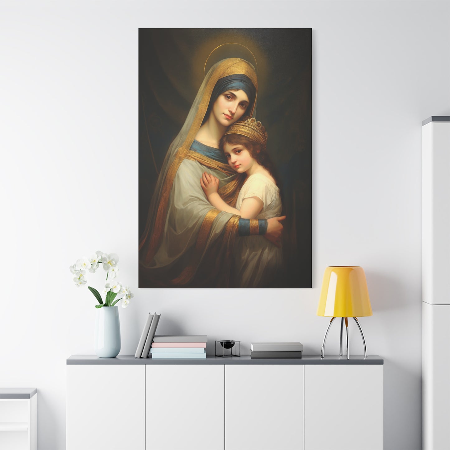 Saint Anne mother of Mary the Blessed Virgin - Museum Wrapped Canvas - Sanctified Souls Print - Religious Art for your Home