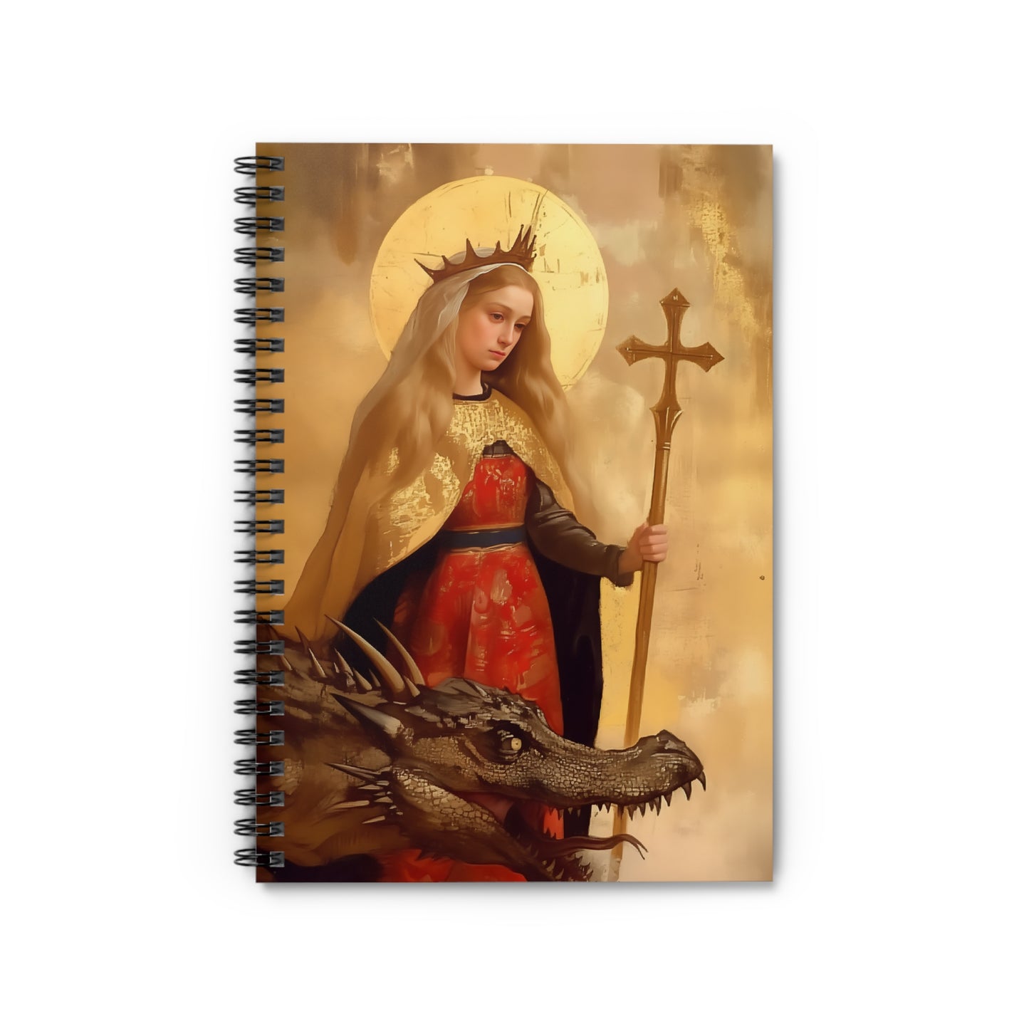 Saint Margaret of Antioch Sanctified Souls Art - Religious - Spiral Notebook - Ruled Line - Religious art - Saint Artwork