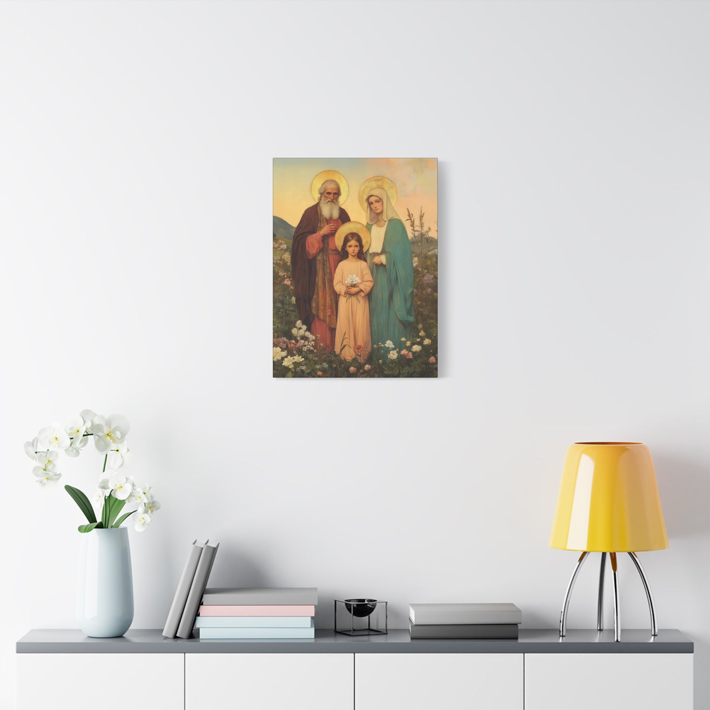 Saints Joachim and Anne with Young Mary - Gallery Wrapped Canvas - Print - Religious Art for your Home - Catholic Art