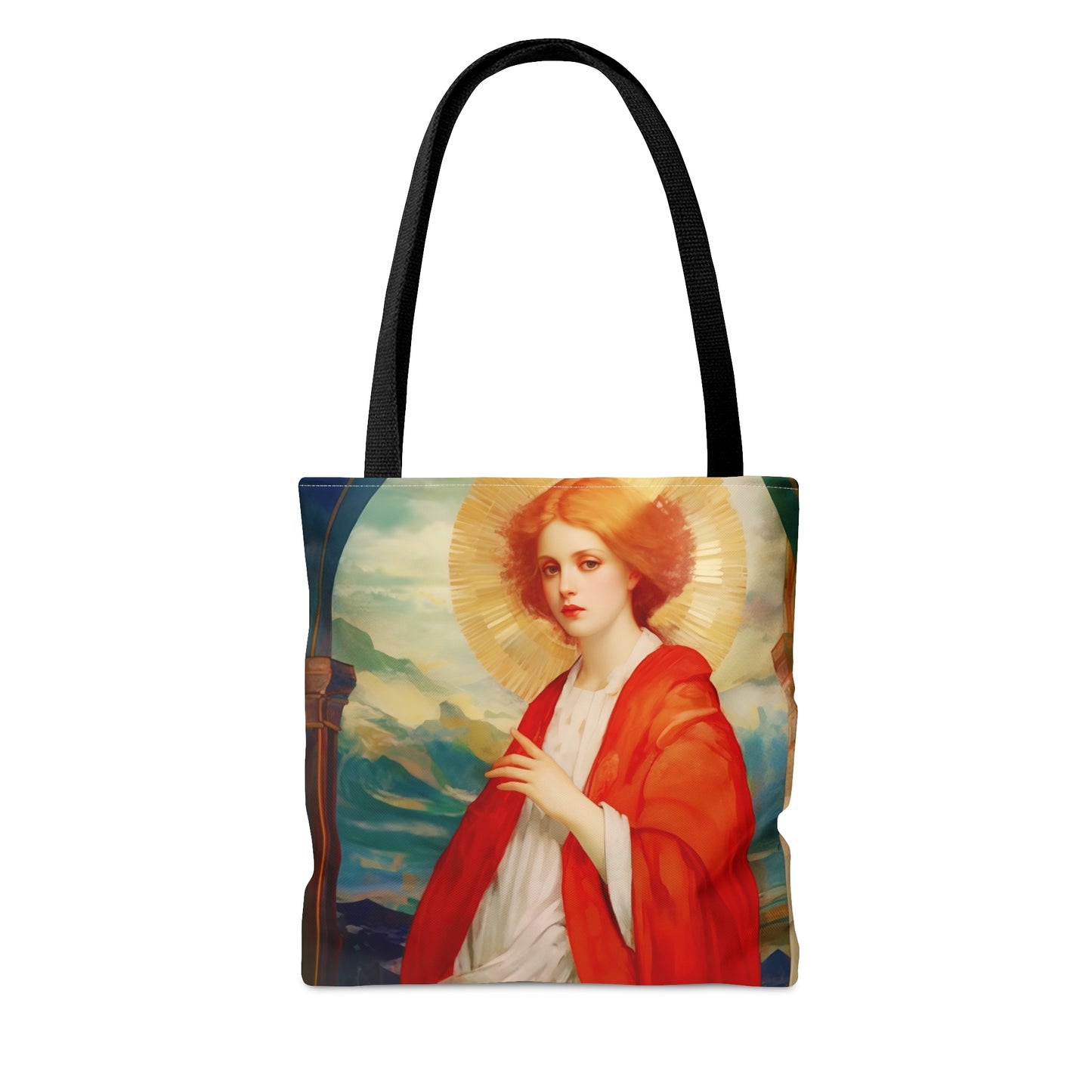 Saint Bibiana Tote Bag - Large Medium Small Faith Art Bag - Re usable Tote Purse - Double Sided - Catholic Art Bag