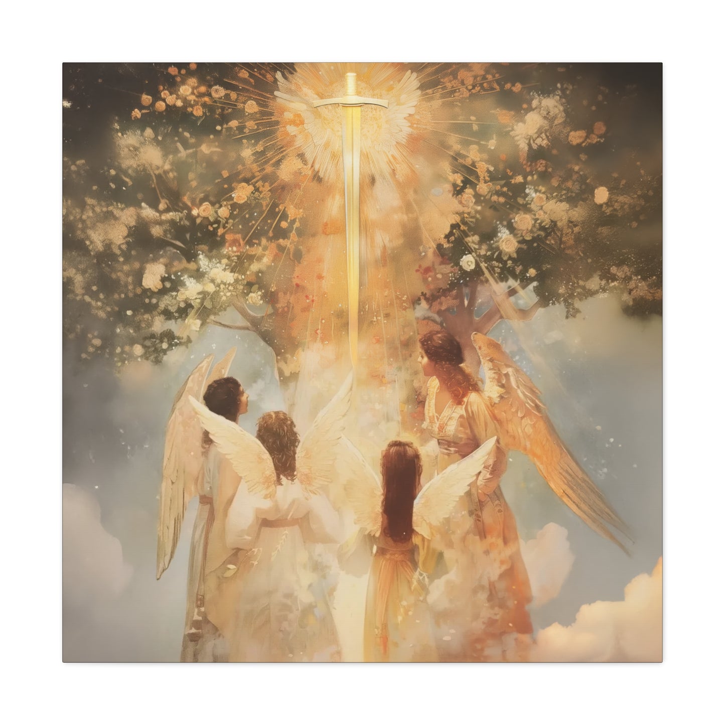 The Watchers of the First Dawn - Guardians of Eden - Gallery Wrapped Canvas - Print - Religious Art for your Home - Catholic Art
