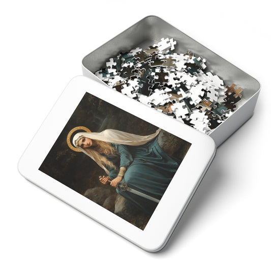 Saint Winifred - Puzzle and Keepsake Tin - Religious (30, 110, 252, 500,1000) - Religious Puzzle - Gifts for Catholic Families