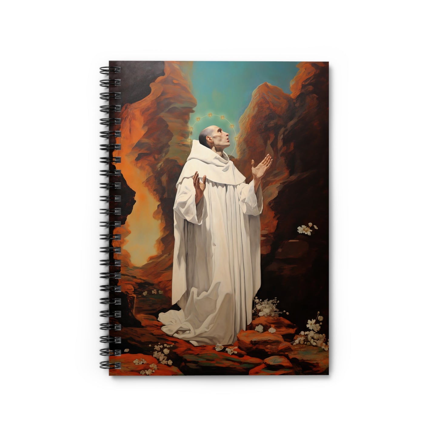 Saint Bruno Journal - Sanctified Souls Art - Religious Based Notebook - Spiral Notebook - Ruled Line
