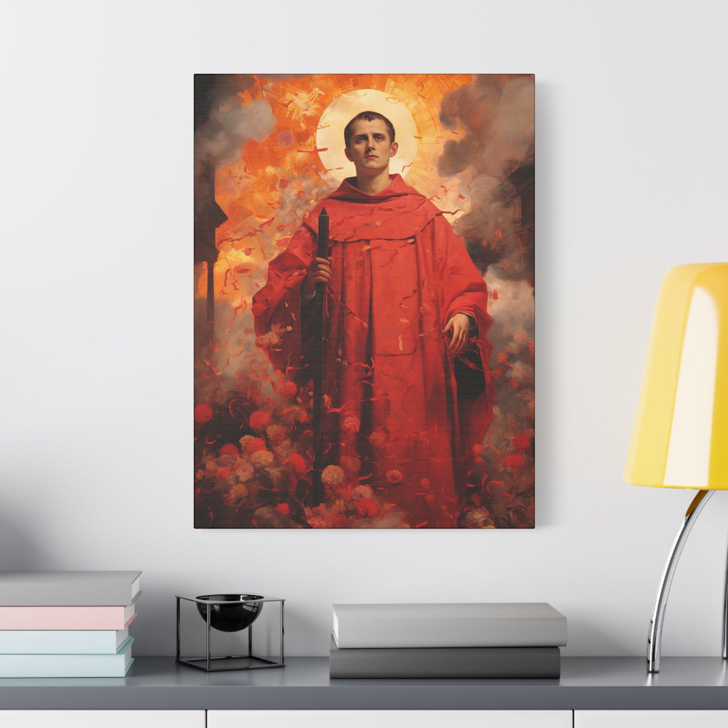 Saint Lawrence Deacon and Martyr Canvas Print - Multiple Sizes - Catholic Home art - Museum Wrapped Canvas - Sanctified Souls Print