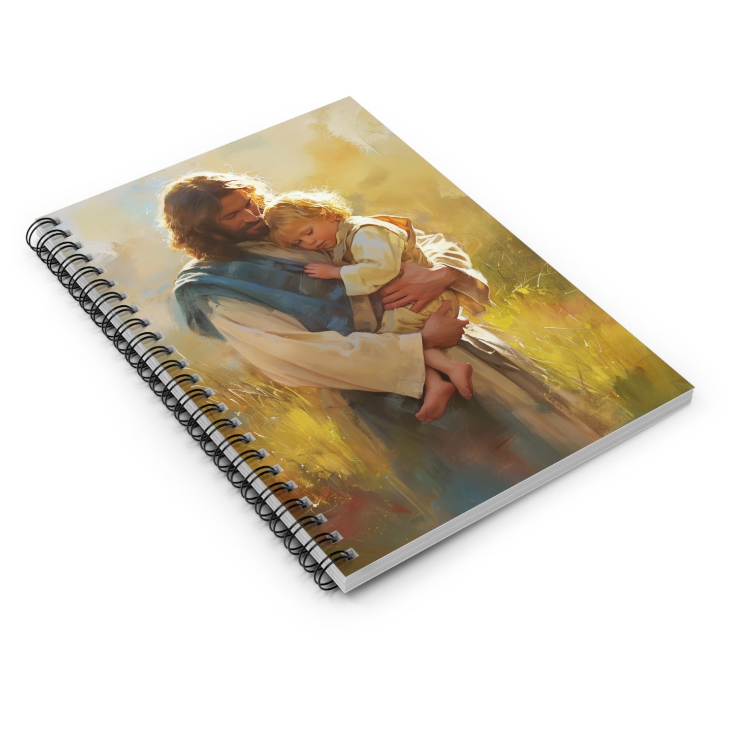 Jesus, Guardian of Innocence - Christ and Child - Sanctified Souls Art - Religious - Spiral Notebook - Ruled Line - Catholic Religious art